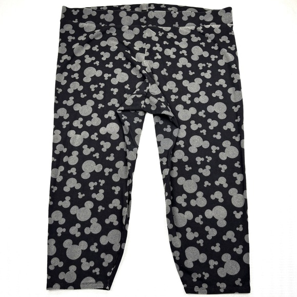 Disney Pants - Disney Leggings Womens Plus Size 4 4X Mickey Mouse Icon Black Crop Capri Stretch